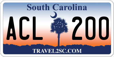 SC license plate ACL200