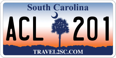 SC license plate ACL201
