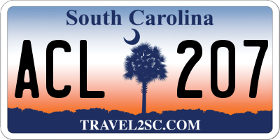 SC license plate ACL207