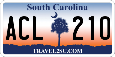 SC license plate ACL210