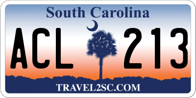 SC license plate ACL213