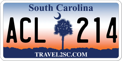 SC license plate ACL214