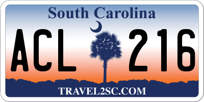 SC license plate ACL216