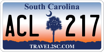 SC license plate ACL217