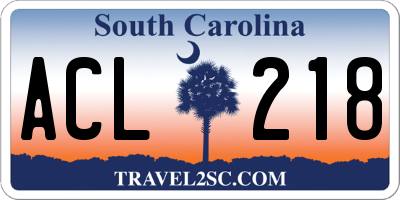 SC license plate ACL218