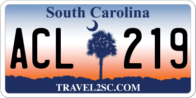 SC license plate ACL219