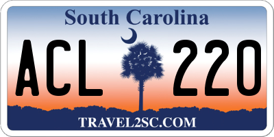 SC license plate ACL220
