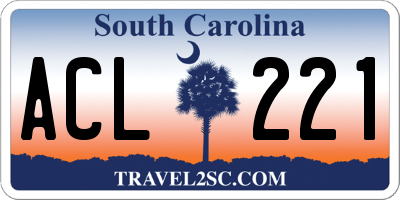 SC license plate ACL221