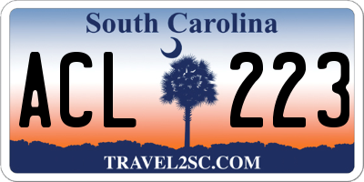 SC license plate ACL223