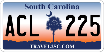 SC license plate ACL225