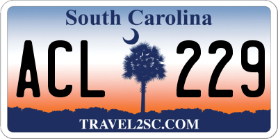 SC license plate ACL229