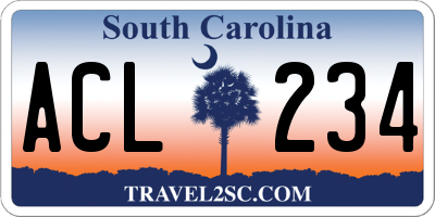 SC license plate ACL234