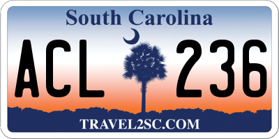 SC license plate ACL236