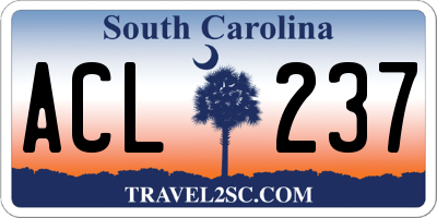 SC license plate ACL237