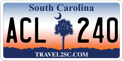 SC license plate ACL240