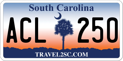 SC license plate ACL250