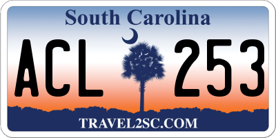 SC license plate ACL253