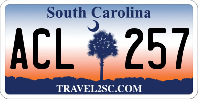SC license plate ACL257