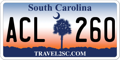 SC license plate ACL260