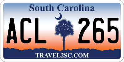 SC license plate ACL265