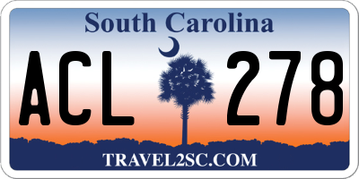 SC license plate ACL278
