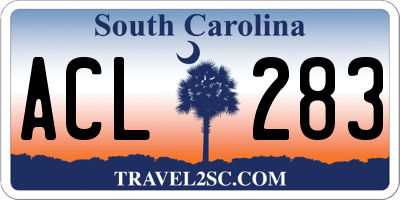 SC license plate ACL283