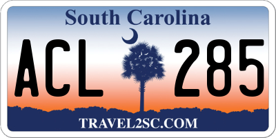 SC license plate ACL285