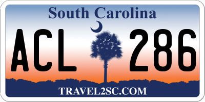 SC license plate ACL286