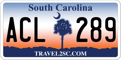 SC license plate ACL289