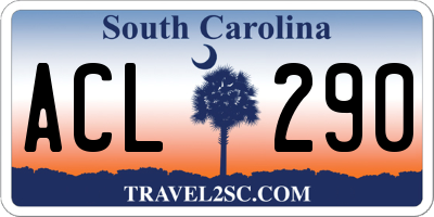 SC license plate ACL290