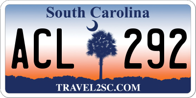 SC license plate ACL292