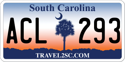 SC license plate ACL293