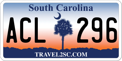 SC license plate ACL296