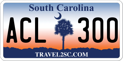 SC license plate ACL300