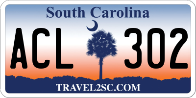 SC license plate ACL302