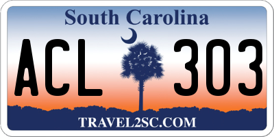 SC license plate ACL303