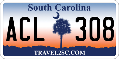 SC license plate ACL308