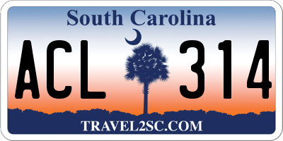 SC license plate ACL314