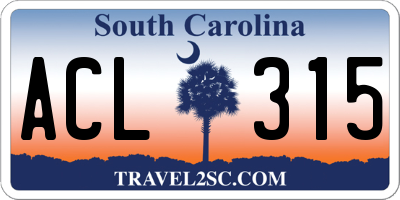SC license plate ACL315