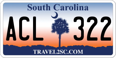 SC license plate ACL322