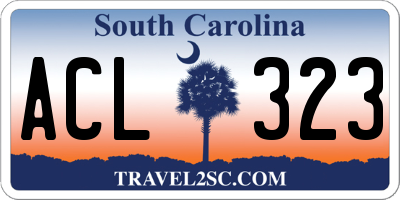 SC license plate ACL323