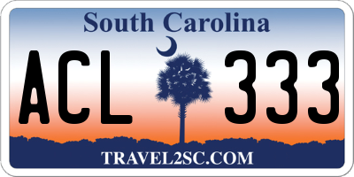 SC license plate ACL333