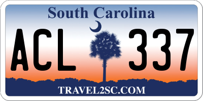 SC license plate ACL337