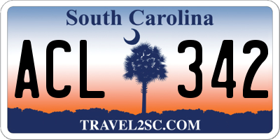 SC license plate ACL342