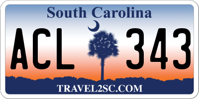 SC license plate ACL343