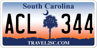 SC license plate ACL344