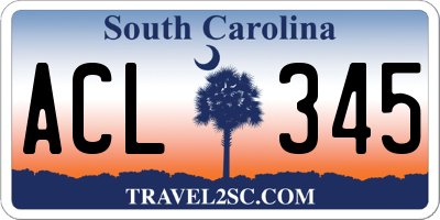 SC license plate ACL345