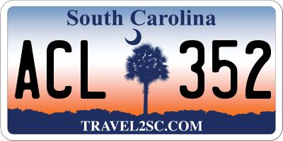 SC license plate ACL352