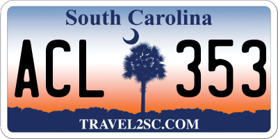 SC license plate ACL353