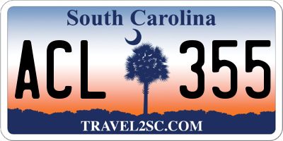 SC license plate ACL355